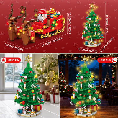 kiothdre 2025 Adventskalender Kinder, Weihnachtsbaum-Bausteine mit LED-Beleuchtung für Erwachsene, 24 Kartons Countdown Kalender, Weihnachts Geschenk für Jugendliche Jungen Mädchen Männer Frauen
