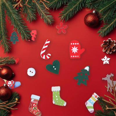 100 Stück Tischdeko Weihnachten,Streudeko Weihnachten Holz Konfetti Tisch,Weihnachts Basteln Weihnachtskonfetti Deko,Christmas Bastel Rentier Schneeflocken Tischschmuck für Party Geschenkkonfetti