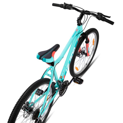 Hiland Damen Mountainbike 26 Zoll, Aluminium Rahmen 18 Gang MTB für Frauen, Damen und Mädchen Mountainbike mit Doppelscheibenbremse Federgabel, Mintgrün