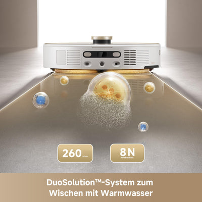 Mova V50 Ultra Complete Saugroboter mit Wischfunktion 24.000 Pa, 6cm Hindernisüberwindung, Liftable Navigation+RGB AI+LED, 80℃ Heißwasserwäsche & 63℃ Selbsttrocknung, DuoSolution System, Tricut Bürste