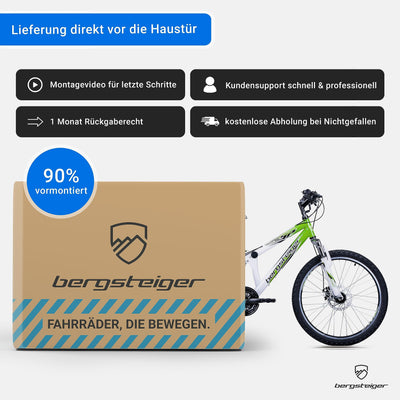 Bergsteiger Montreal 20, 24 Zoll Kinderfahrrad, geeignet für 6,7, 8, 9, 10, 11, 12, 13 Jahre, Shimano 18 Gang-Schaltung, Mountainbike mit Vollfederung, Jungen-Fahrrad, Mädchen-Fahrrad