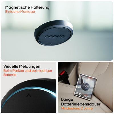 OOONO P-DISC NO2 - Elektronische Parkscheibe mit Zulassung fürs Auto - Automatische Digitale Parkscheibe Elektrisch mit Zulassung vom KBA nach StVO - Elektrische Parkuhr Auto zugelassen