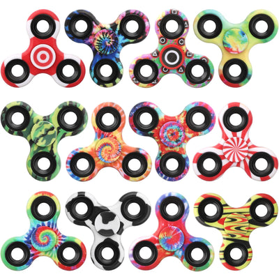 12 Pack Fidget Spinner Bulk für Kind Erwachsene Weihnachtsstrumpf Füller Geschenk, Metall Tri-Spinner Fidget Spielzeug Durable Hand Spinner für Stress Relief, Party Favors Supplies Goodie Bag Stuffers