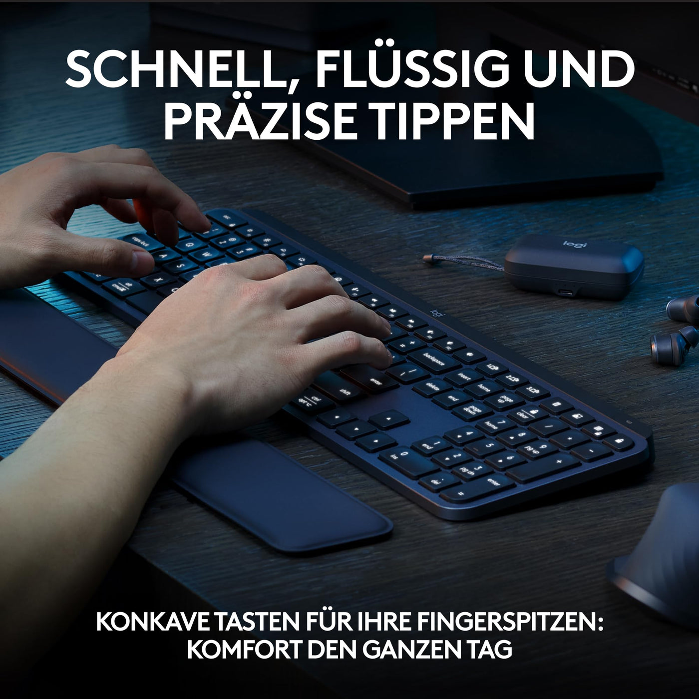 Logitech MX Keys S kabellose Tastatur, Low Profile, Precise Quiet Typing, Programmable , Backlighting, Bluetooth, Rechargeable, für Windows PC/Linux/Chrome/Mac - Graphit, Deutsches QWERTZ-Layout