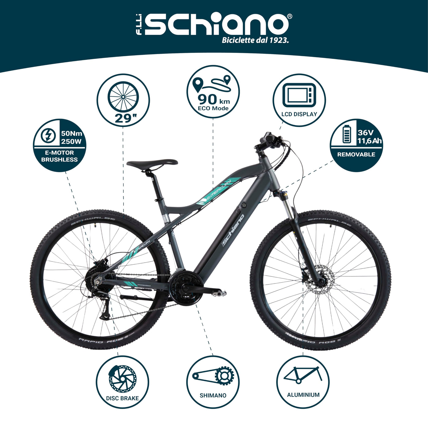 F.lli Schiano Galaxy 20 Zoll E-bike Pedelec , e bike Elektrofahrräder für Herren / Damen bis 25 km/h Klapprad mit Motor Shimano Gang Getriebe comfort Fahrrad für Erwachsene Bicycle Elektrofahrrad
