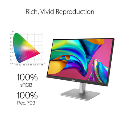 ASUS ProArt PA279CV - 27 Zoll 4K UHD Professioneller Monitor - 16:9 IPS, 3840x2160 - ergonomisch, Pivot, Calman, hohe Farbtreue, HDR 10 - DisplayPort, HDMI, 65W USB-C, USB-Hub, Schwarz