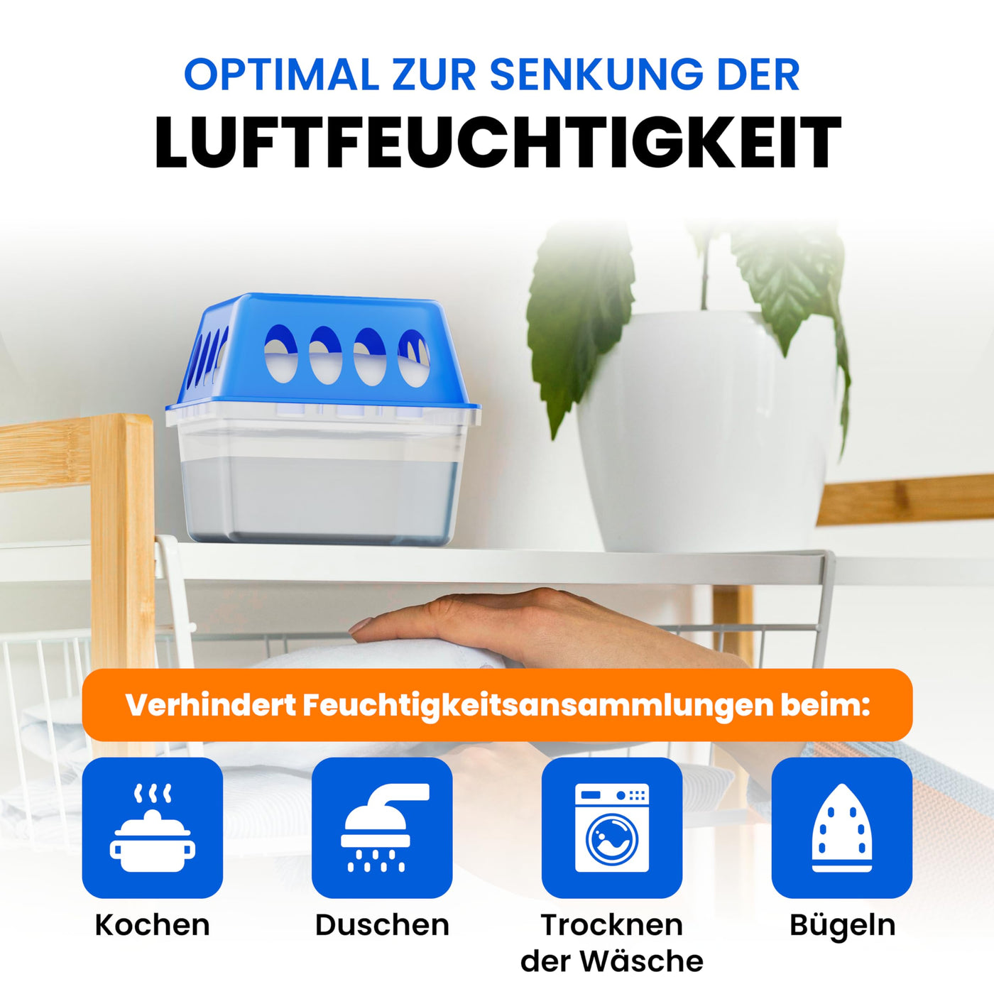 Spetebo 4x Luftentfeuchter - Raumentfeuchter ohne Strom 8x 400g Granulat - Entfeuchter für Räume bis 25m², Fenster, Wohnung, Keller, Autos & Wohnmobile gegen Feuchtigkeit - Schimmel- und Geruchsschutz