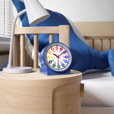 Cander Berlin MNU 1009 J Kinderwecker Wecker Kinder lautlos blau geräuschlos Lernuhr Kinderuhr Licht Snooze Tischuhr Beleuchtung geräuscharm Schlummer