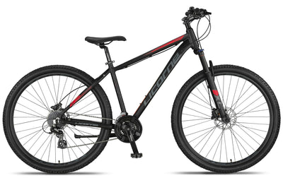 Licorne Bike Diamond Plus – Mountainbike, Shimano 24-Gang Schaltung, hydraulische Scheibenbremsen, verriegelbare Federgabel, Schnellspanner Vorder- & Hinterrad (Schwarz/Rot, 29 Zoll)