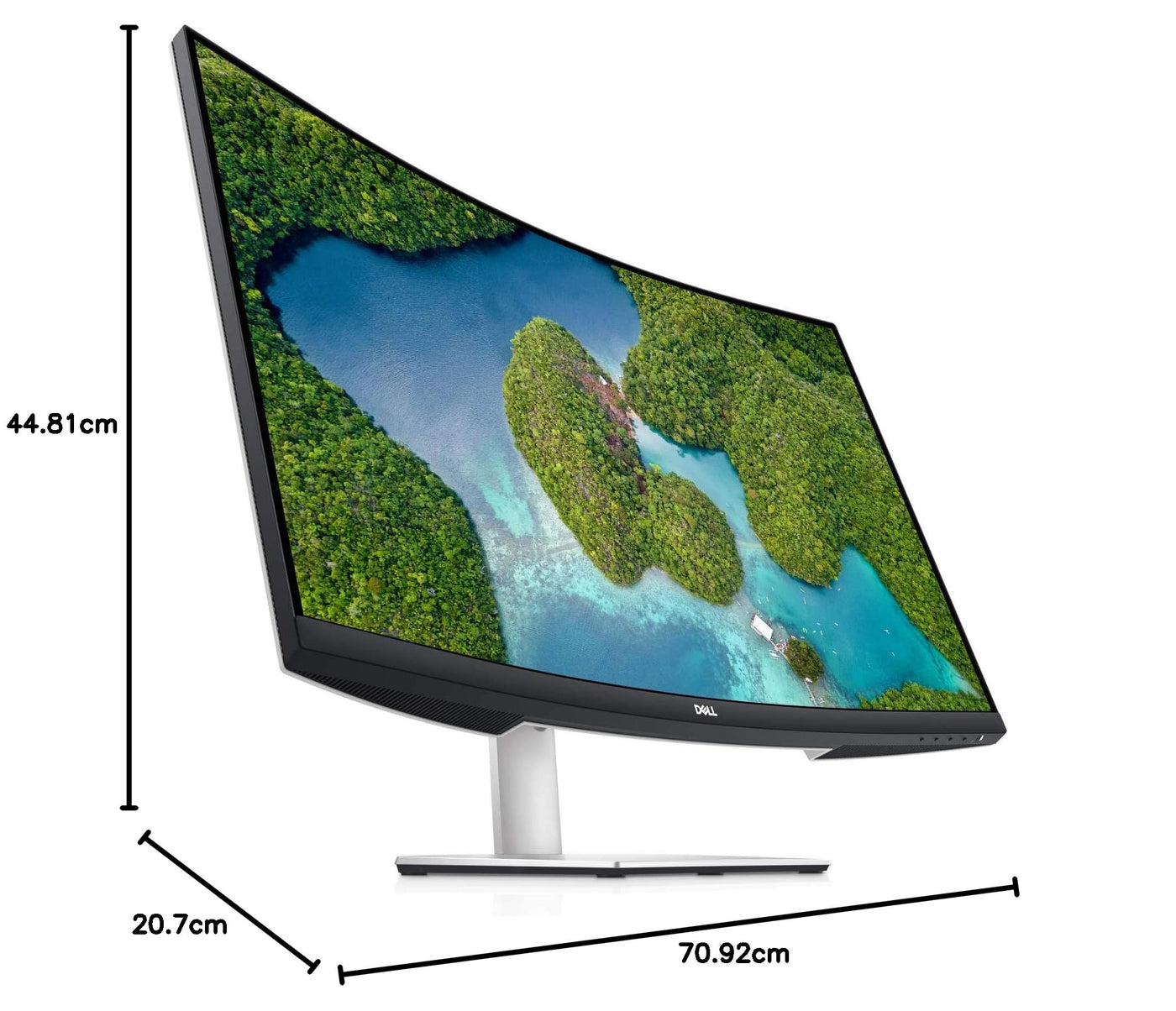 Dell S3221QSA 31.5 Zoll 4K UHD (3840x2160) 1800R Curved Monitor, 60Hz, VA, 4ms, AMD FreeSync, 99% sRGB, Eingebaute Lautsprecher, DisplayPort, 2x HDMI, 3x USB, 3 Jahre Garantie, Silber