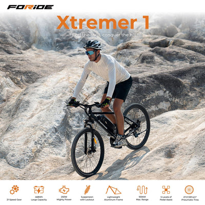 Foride Xtremer 1 29'' E-Bike für Erwachsene，21 Gang Elektrofahrrad mit Austauschbarem 36V 13Ah Akku, und 100km Reichweite E Bike Herren Damen für Städtische Pendler und Fahrten im Freien (Zoll, 29)