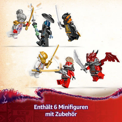 LEGO NINJAGO 4in1 Zanes Ultra-Kombi-Mech - Spielzeug mit Auto Modell - Umbaubar in einen Jet oder Drachen Figur - Inkl. 6 Minifiguren - Bauspielzeug für Jungen und Mädchen ab 9 Jahren 71834