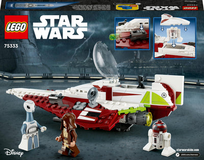 LEGO Star Wars Obi-Wan Kenobis Jedi Starfighter, Spielzeug zum Bauen mit Taun We, Droidenfigur und Lichtschwert, Angriff der Klonkrieger Set 75333
