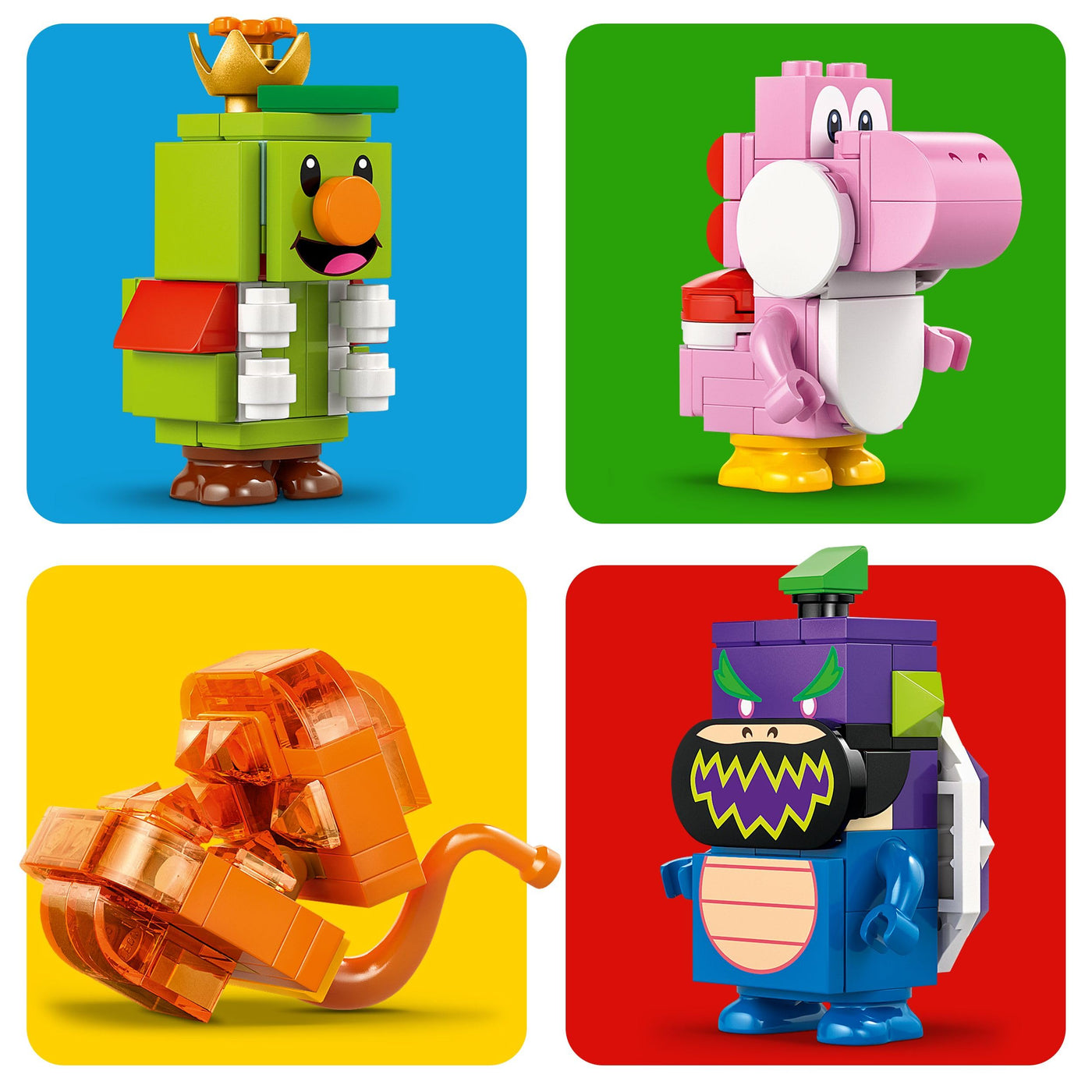 LEGO Super Mario Prinz Florian & Schloss Bowser - Interaktives Spielzeug mit 4 Figuren - Pinker Yoshi & Stand zum Spielen & Ausstellen - Gamer Geschenk für Jungen & Mädchen ab 9 Jahren - 72042