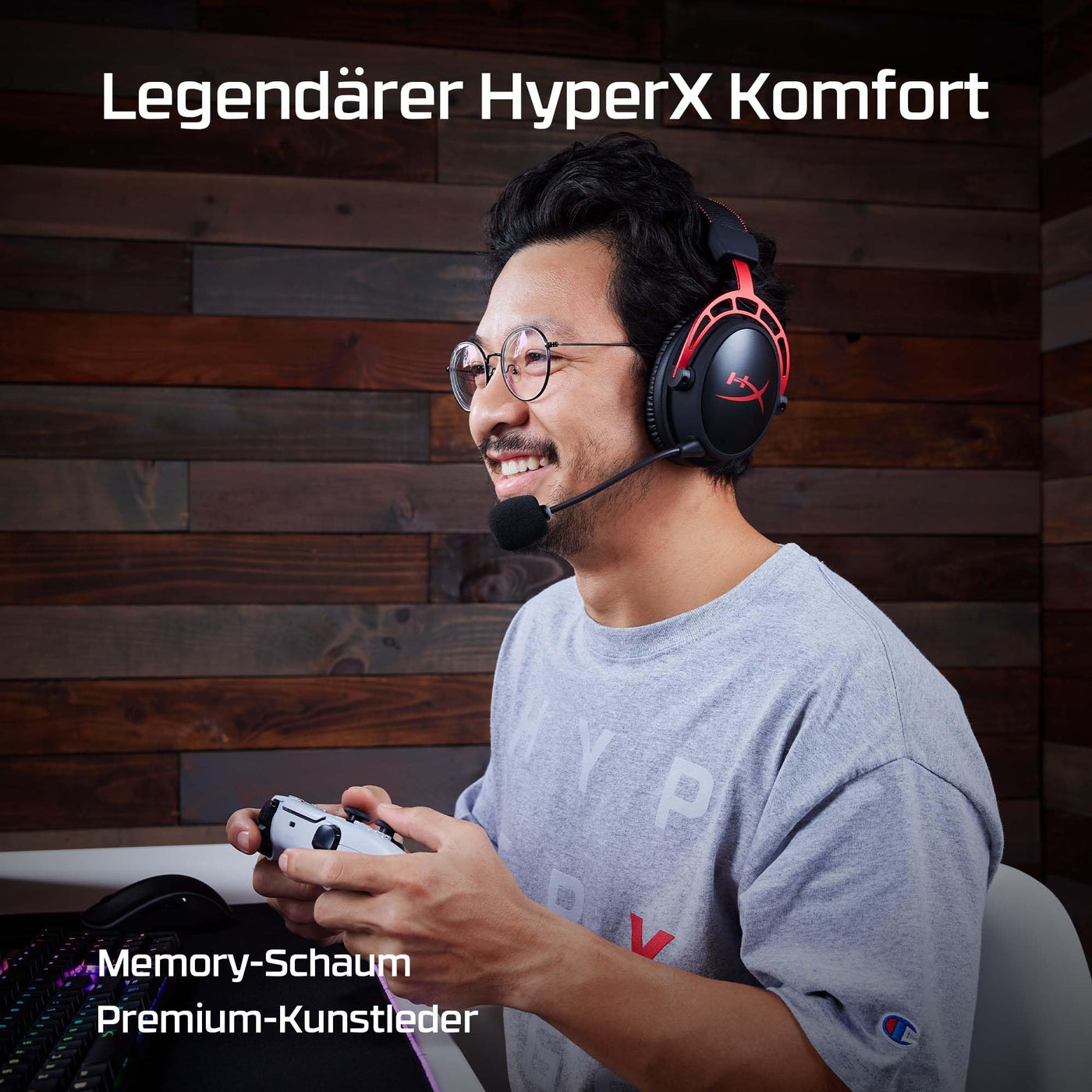 HyperX Cloud Alpha Wireless Gaming-Headset , 300h Akkulaufzeit, DTS Headphone mit 3D Audio, Dual Chamber Treiber, 2,4 GHz kabellos, Abnehmbares Mikrofon mit Geräuschunterdrückung, Schwarz-Rot