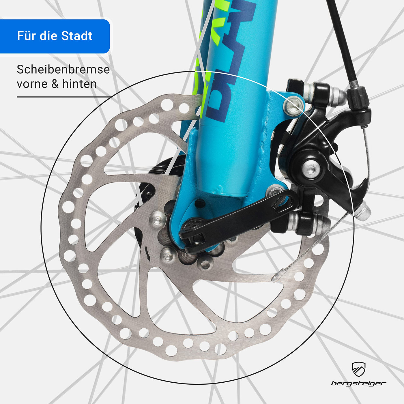 Bergsteiger Makalu 26, 29 Zoll Mountainbike Aluminium, geeignet ab 150 cm, Scheibenbremse, 21 Gang-Schaltung, Hardtail, Jungen-Fahrrad & Herren-Fahrrad