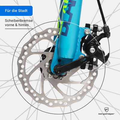 Bergsteiger Makalu 26, 29 Zoll Mountainbike Aluminium, geeignet ab 150 cm, Scheibenbremse, 21 Gang-Schaltung, Hardtail, Jungen-Fahrrad & Herren-Fahrrad