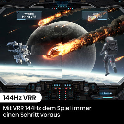 Hisense 65E7NQ Pro 164 cm (65 Zoll) Fernseher, 4K UHD, QLED, Smart TV, Total HDR, Dolby Vision IQ Atmos, 144Hz (VRR), HDMI 2.1, Game Mode PRO, Triple Tuner, Alexa Built-In, Dunkelgrau, [2024]