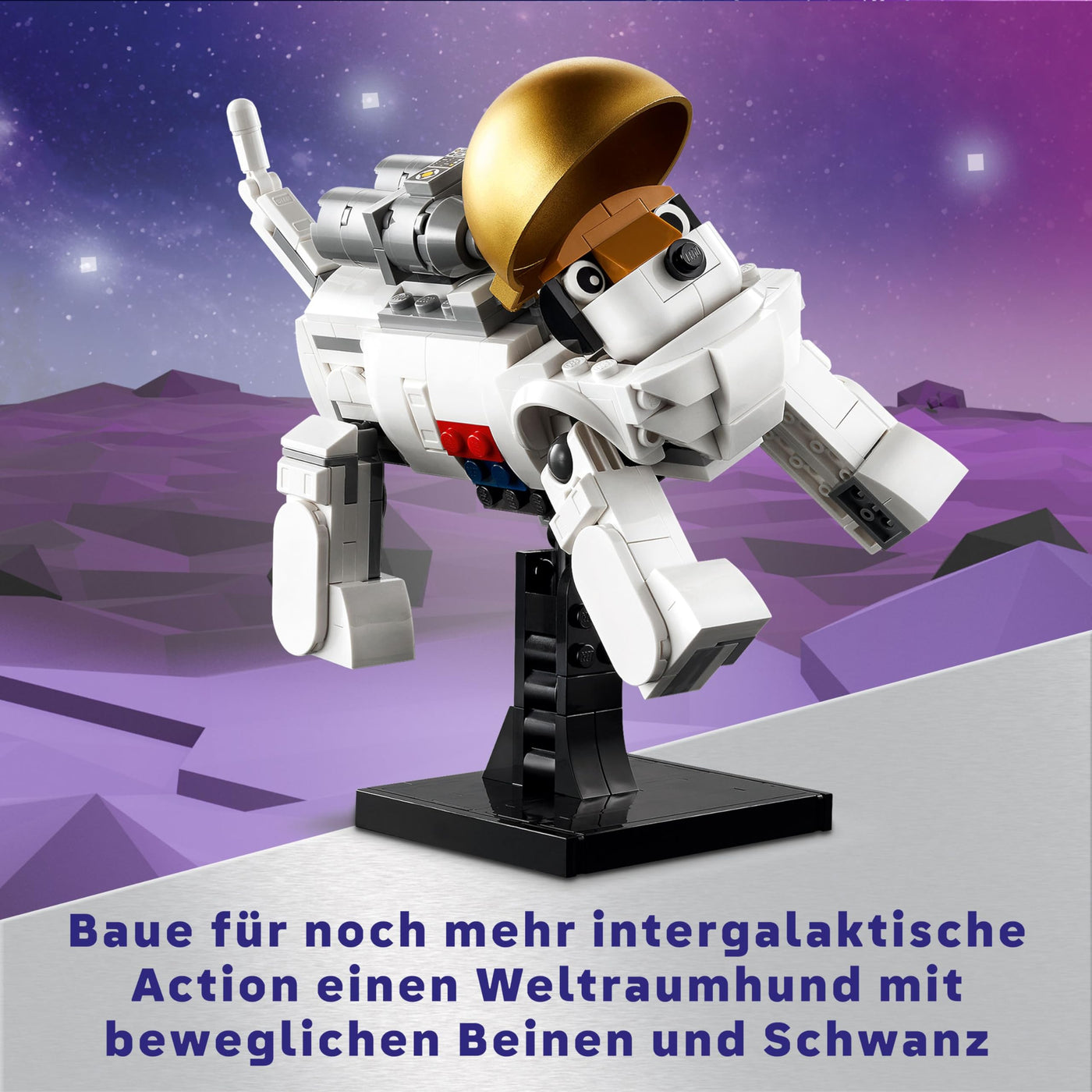 LEGO Creator 3in1 Astronaut im Weltraum Spielzeug, Modellbausatz mit Hund und Raumschiff für Kinder, Kinderzimmer-Deko, kreatives Geschenk für Jungs und Mädchen ab 9 Jahren 31152
