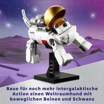 LEGO Creator 3in1 Astronaut im Weltraum Spielzeug, Modellbausatz mit Hund und Raumschiff für Kinder, Kinderzimmer-Deko, kreatives Geschenk für Jungs und Mädchen ab 9 Jahren 31152