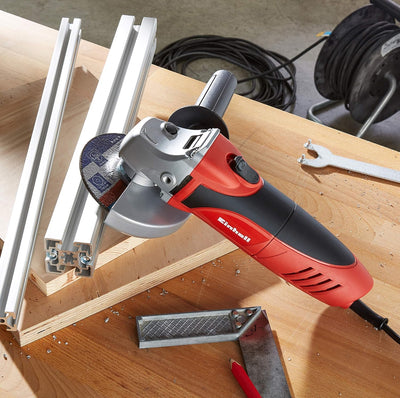 Einhell Winkelschleifer TC-AG 125 (850W, 12.000 1/min Drehzahl, 125mm Scheiben-ø, Scheibenschutz, Spindelarretierung, flacher Aluminium-Getriebekopf)