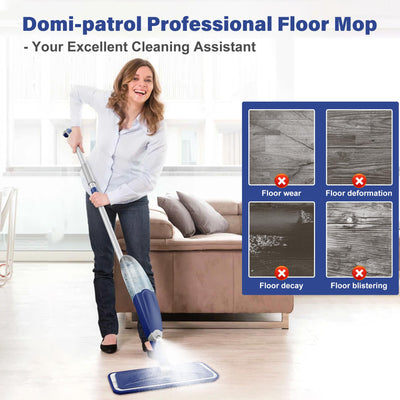 Sprühwischer Bodenwischer mit Sprühfunktion, Wischmopp mit Sprühfunktion Wischer Boden Spray Mop mit wassertank und 3 Waschbaren Mopp Pads für Hartholz, Marmor, Laminat Bodenreinigung