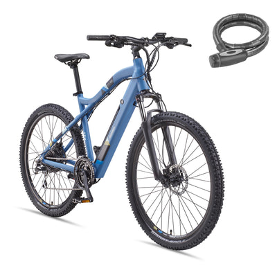 TELEFUNKEN E-Bike Mountainbike Elektrofahrrad Alu, 24 Gang Kettenschaltung - Pedelec MTB 27,5 Zoll, Hinterradmotor 250W, Scheibenbremsen, Fahrradschloss, Aufsteiger M922
