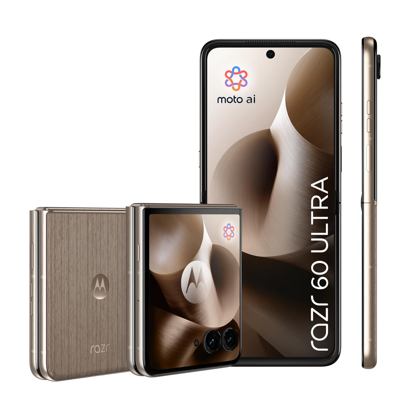 Motorola razr 60 Ultra Flip-Phone (6,96"-pOLED-Display/Robustes 4,0"-Außendisplay mit Gorilla Glass Ceramic, widerstandsfähig, wassergeschützt, 50-MP-Moto-AI-Kamera, 12/256 GB) Pantone Mountain Trail