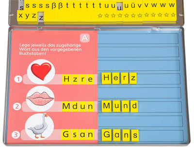 Betzold - Lese-Magnetbox - Lesen Lernen Kinder Buchstaben-Kasten magnetisch Lernspielzeug