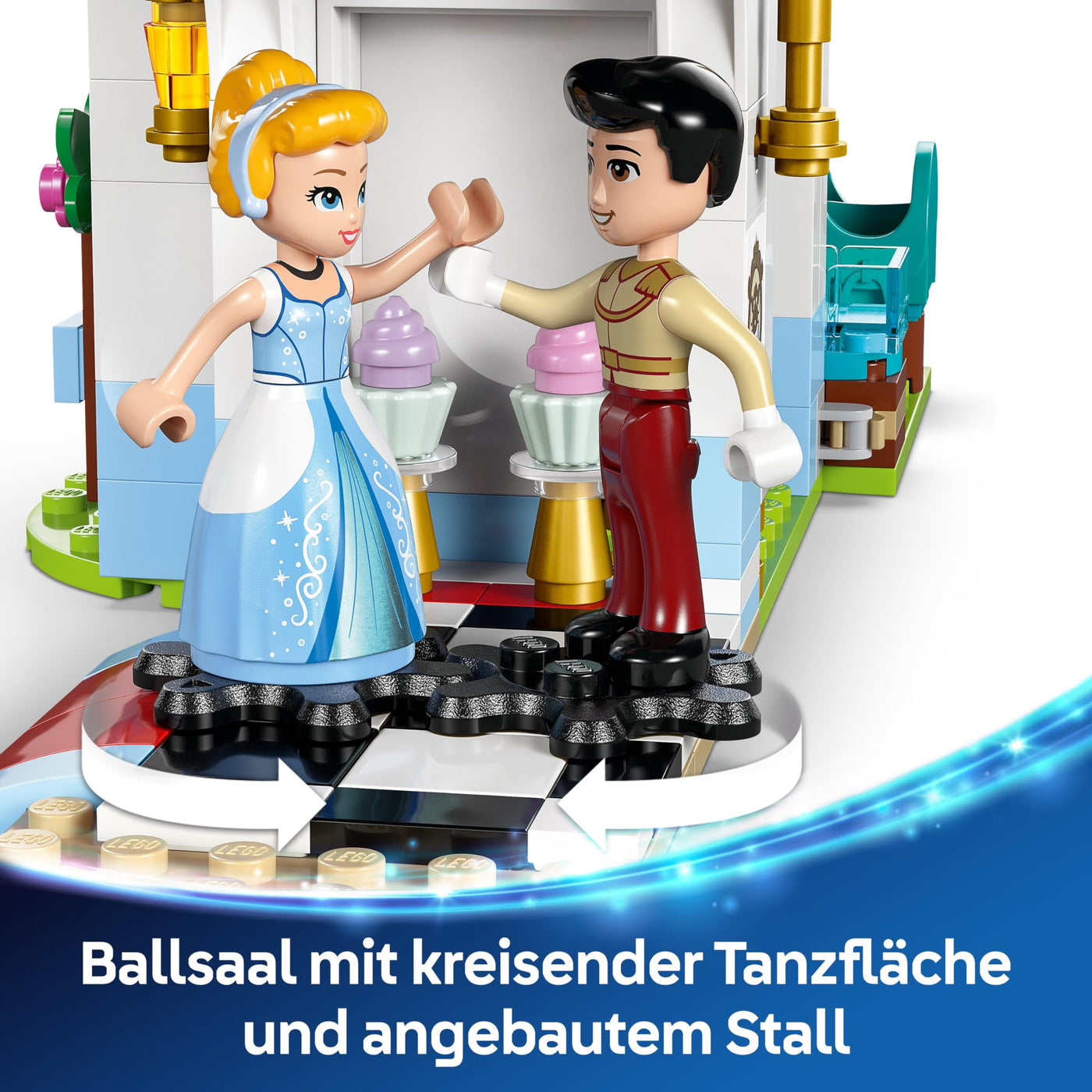 LEGO ǀ Disney Princess Cinderellas Schloss und Pferdekutsche - Kreatives Pferde Spielzeug Mädchen und Jungen - Spielset mit Cinderella und der Märchenprinz Figuren - Kinder Geschenk ab 6 Jahren 43275