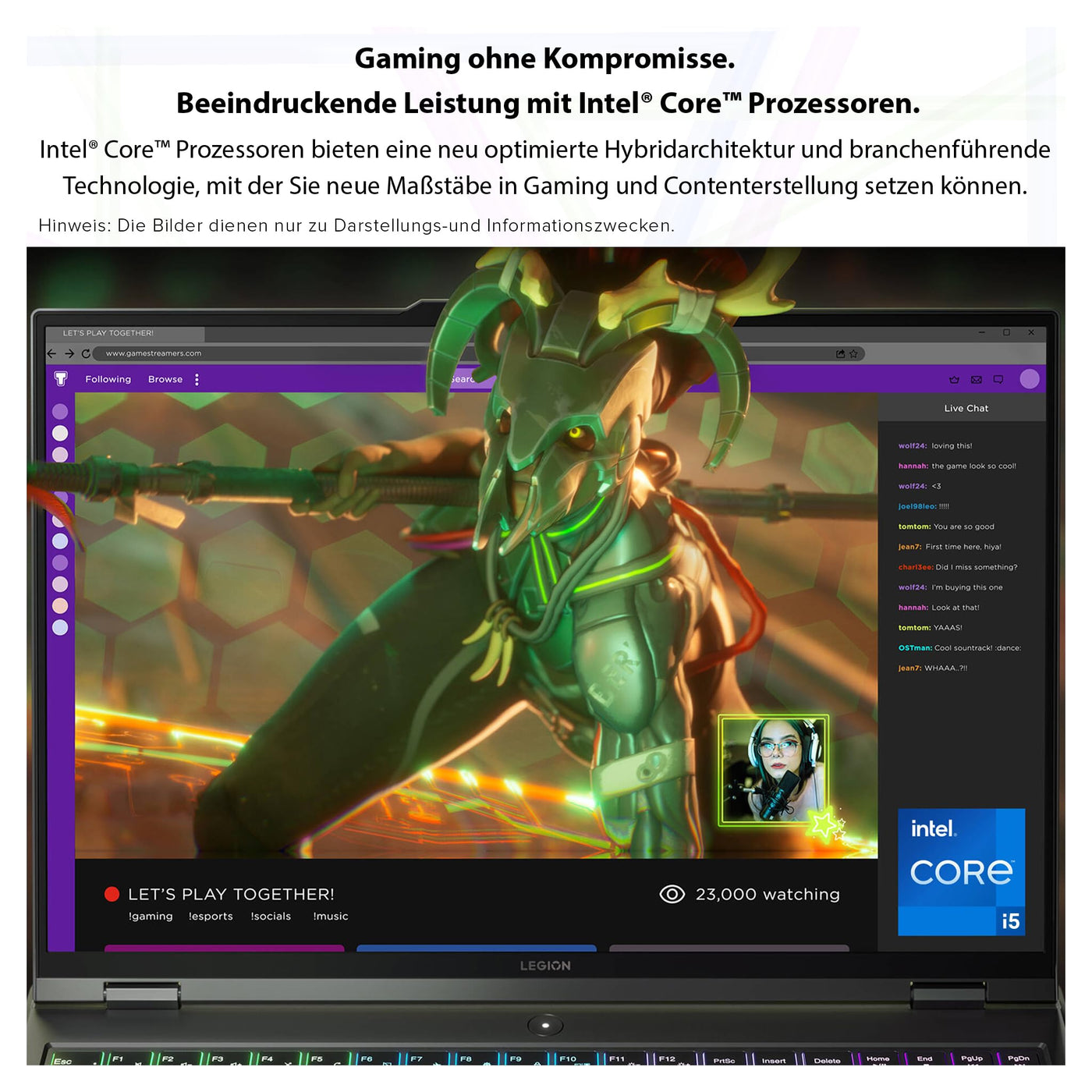 Lenovo Legion Pro 5i Gaming Laptop, Intel Core i5-14500HX, 64 GB DDR5 RAM, 2 TB PCIe SSD, 16" WQXGA, NVIDIA GeForce RTX 4050, Backlit QWERTZ Tastatur, Windows 11 Home, Grey