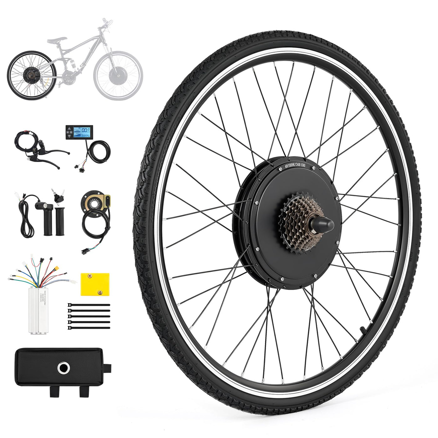 CO-Z 28 Zoll Ebike Umbausatz E-Bike Hinterrad Umbausatz Kit Elektrofahrrad Umbausatz Ebike Conversion Kit Electric Bicycle Umbausatz Pedelec Umbausatz 1000W