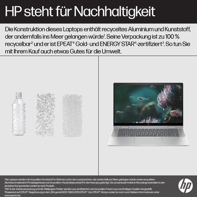 HP Envy x360 2-in-1 Laptop, 15,6" FHD OLED Touchdisplay, Intel Core i7-1355U, Intel Evo, 16 GB DDR5 RAM, 512 GB SSD, Intel Iris Xe, Windows 11 Home, QWERTZ Tastatur, Silver [Exklusiv bei Amazon]