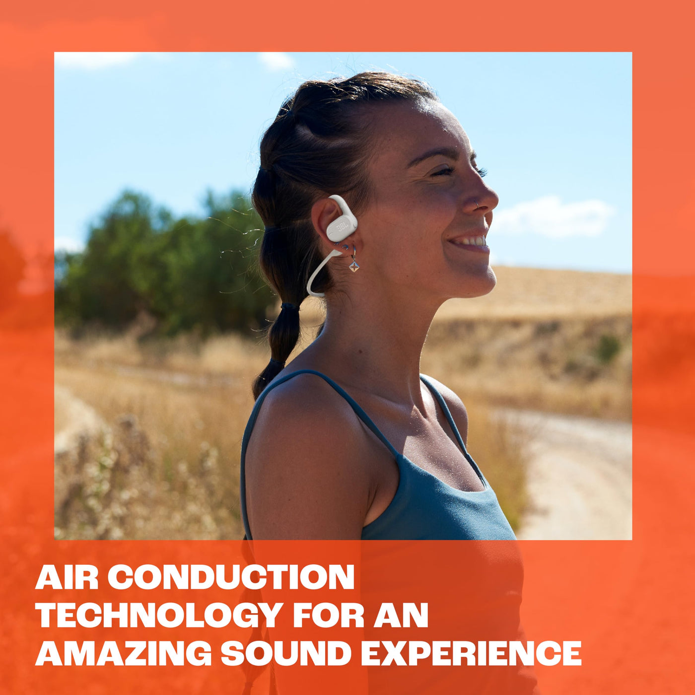 JBL Soundgear Sense – Kabellose Bluetooth-Open-Ear-Kopfhörer – Spritzwassergeschützt und komfortabel – In Schwarz