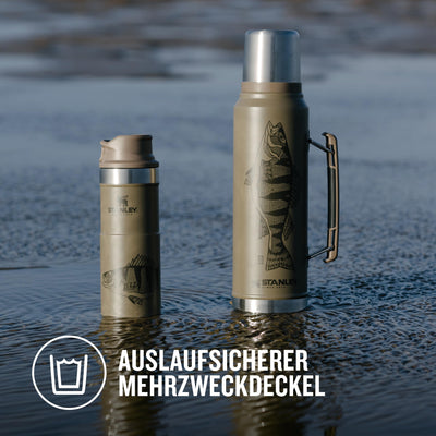 Stanley Classic Legendary Thermosflasche 1L - Thermos Hält 24 Stunden Heiß oder Kalt - Edelstahl Thermoskanne - BPA-Frei - Spülmaschinenfest - Tan Peter Perch