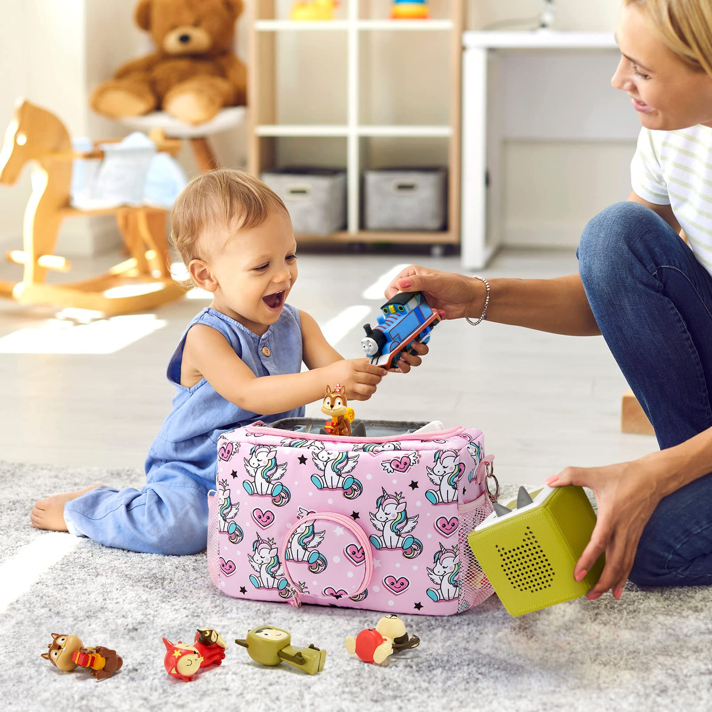 MaidMAX Toniebox Tasche Transporttasche für Toniebox Starter Set und Tonies Figuren, Kopfhörer, Ladestation und Zubehör mit Reißverschluss und Verstellbarer Riemen - Nur Tasche