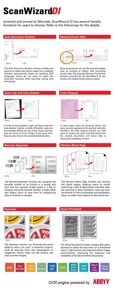 MICROTEK XT-3500 Dokumenten-Scanner (A4, 1200x2400 DPI, USB 2.0)