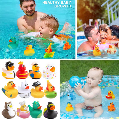 12 Stück Gummi Badeenten, Baby Bade Enten, Badeente Lustig Klein, Bunt Gummi Enten, Kinder Badewannenspielzeug, für Kinder, Babydusche, Kindergeburtstagpartys,Strand und im Pool (Skurrile Themen)