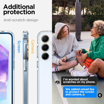 Spigen Ultra Hybrid Hülle Kompatibel mit Samsung Galaxy A55 5G -Crystal Clear