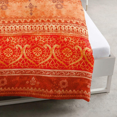 Traumschlaf Reine Baumwolle, Satin - Bordürendruck absolut hip modernes Landhaus orientalischer Flair Ornamente Terra orange 135x200 cm + 80x80 cm
