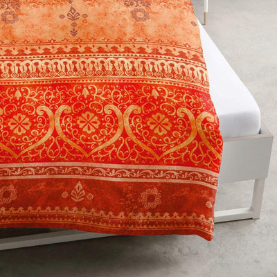 Traumschlaf Reine Baumwolle, Satin - Bordürendruck absolut hip modernes Landhaus orientalischer Flair Ornamente Terra orange 135x200 cm + 80x80 cm