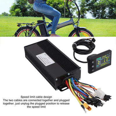 BuyWeek Elektrofahrrad Brushless Motor Controller Kit, 36V 48V 52V 1500W 2000W 40A 3 Modus Sinuswelle Controller mit S866 Farb LCD Display für E-Bike Elektroroller