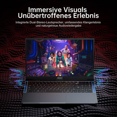 AOC AX16PRO Laptop Ryzen 7 5700U, bis zu 4,3 GHz, RAM 16 GB M.2 NVMe SSD 512 GB Laptop, Tastatur mit Hintergrundbeleuchtung, Radeon RX Vega 8 Graphics Notebook, WiFi-6,1080p, Typ-C, Metallgehäuse