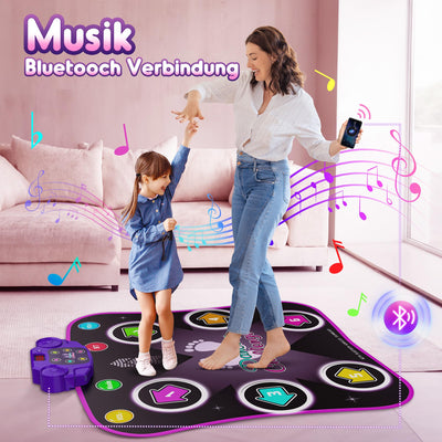 Hot Bee Leuchtend Tanzmatte für Kinder ab 3-10 Jahre Mädchen, Spielzeug ab 3-12 Jahre Mädchen, Mädchen Geschenke 3-12 Jahre, Musik Matte mit 6 Leuchtenden Pfeilen, Bluetooth, 5 Modi