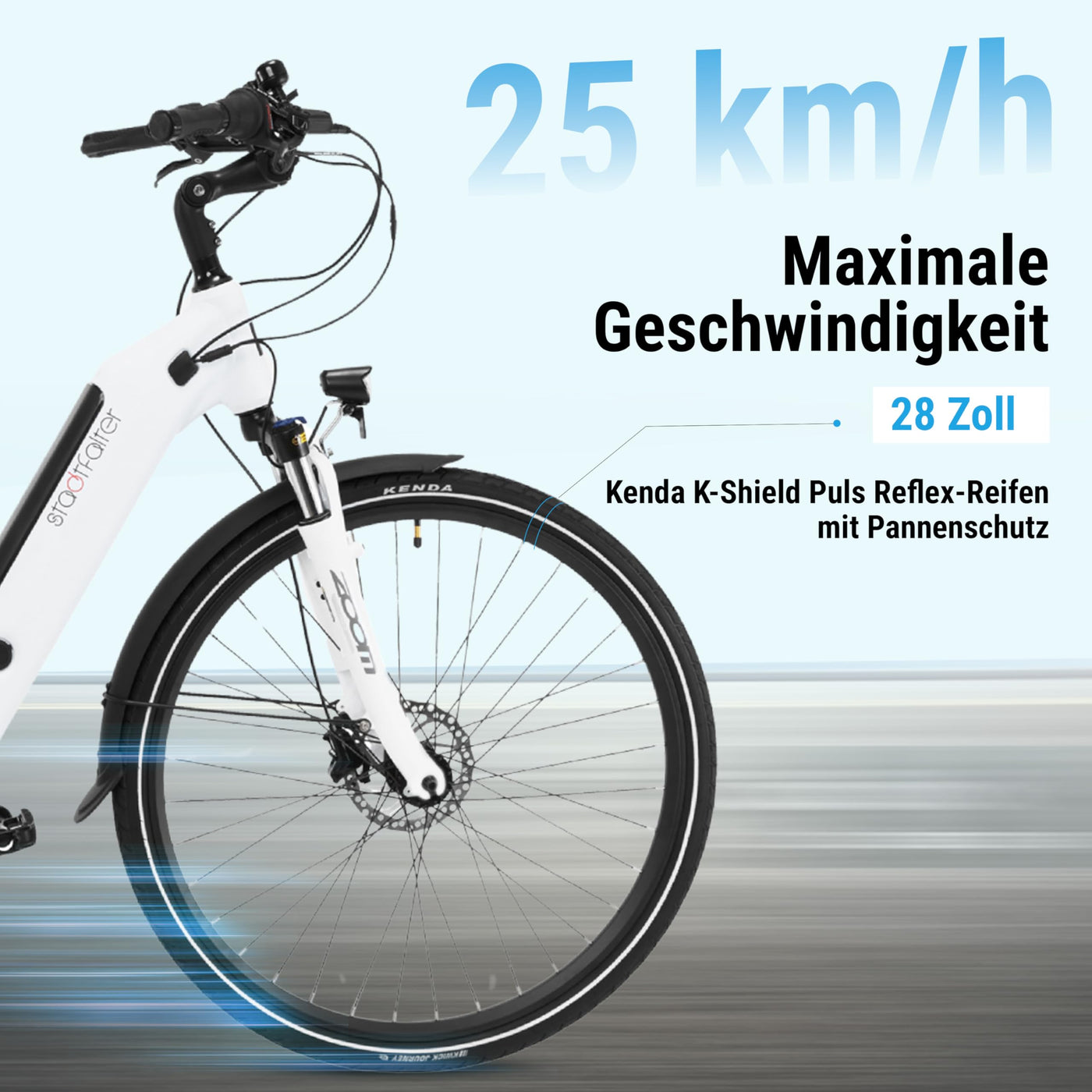 AsVIVA E-Bike B14 Stadtfalter 28 Zoll Citybike - Hollandrad für Damen & Herren | Elektrofahrrad Pedelec 25km/h | Tiefeinsteiger | 250W Motor - 36V 17.5 Ah mit bis zu 150 km Reichweite