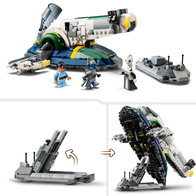 LEGO Star Wars: Angriff der Klonkrieger Jango Fetts Sternenschiff - Spielzeug für Jungen und Mädchen ab 9 Jahren - Kopfgeldjäger Minifiguren - Kreative DIY Deko - Geschenkidee für Kinder - 75433
