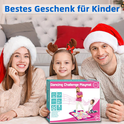 SUNLIN Tanzmatte - Tanzspielzeug Geschenk für Kinder Mädchen - Tanzmatte mit LED-Leuchten, einstellbare Lautstärke, eingebaute Musik, 3 Schwierigkeits Stufen (3-12 Jahre)