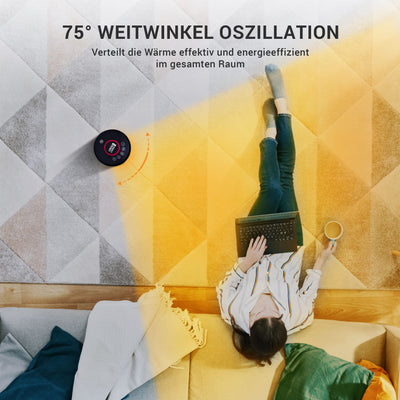 LEBENLANG Keramik Heizlüfter energiesparend leise - inkl. App & WiFi, Fernbedienung | 2000W Elektrische, keramik für Innenraum | Electric heater heizstrahler eco heat | Eco Warm