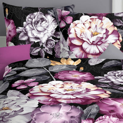 Kaeppel Mako-Satin Bettwäsche Serena schwarz 1 Bettbezug 155 x 220 cm + 1 Kissenbezug 80 x 80 cm