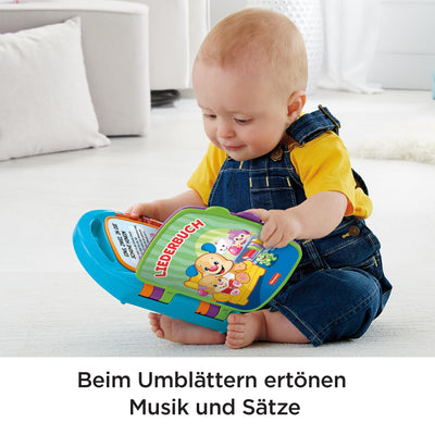 Fisher-Price Lernspaß, Liederbuch, Baby Musik Buch, Musikspielzeug für Babys, Elektronisches Kinderbuch, ab 6 Monate, Deutsche Version, CDH40